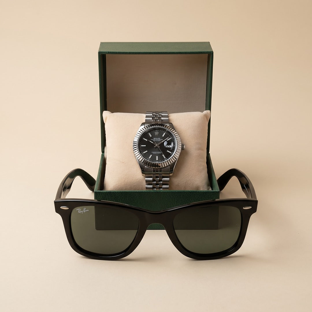 PACK ROLEX BLACK + RAYBAN
